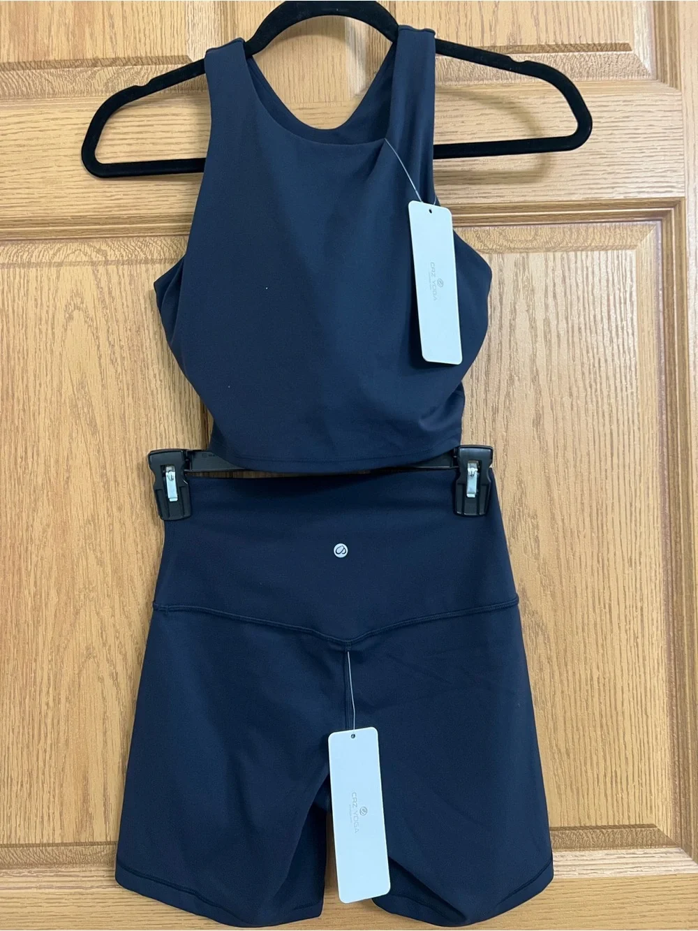 NWT CRZ Yoga Shorts & Bra Set Navy Size 4/6 Medium (2 Pieces)